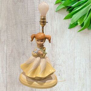 Vintage Yellow Dress Red Headed Girl Holland Mold Ceramic Table Lamp